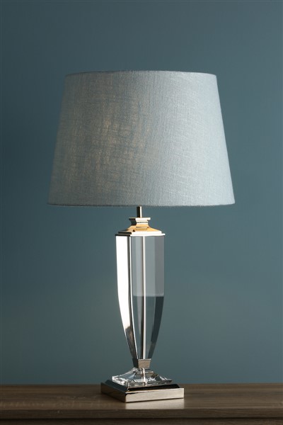 (image for) Laura Ashley Carson Large Table Lamp Polished Nickel & Crystal Base Only